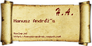 Hanusz András névjegykártya